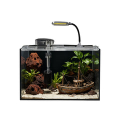 AQUA DAREN 2-5 gallon tank with LED light for bright viewing and vibrant colors.