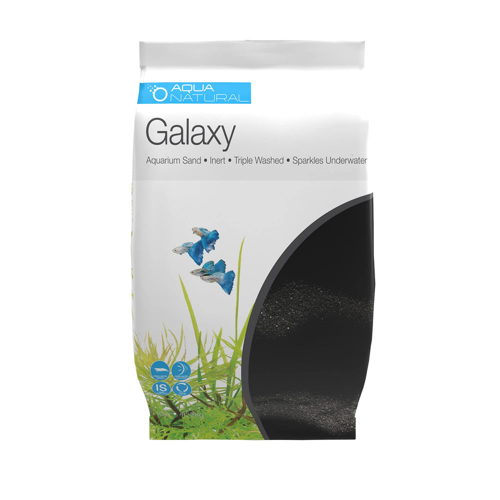 Aqua Natural Galaxy Sand closeup showing fine black grains for dramatic aquascapes.