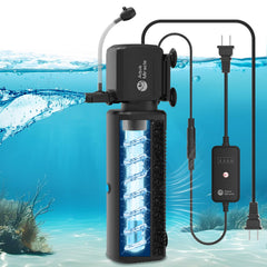 Aquamiracle aquarium filter with U-V light to combat green water and boost clarity