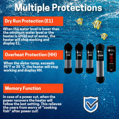 AquaMiracle external thermostat reads current and set temps precisely.