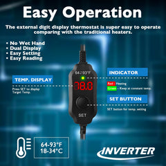 AquaMiracle heater in protective housing protecting tank inhabitants.