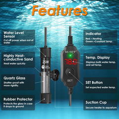 AquaMiracle heater LED digital display shows precise temperature at a glance.