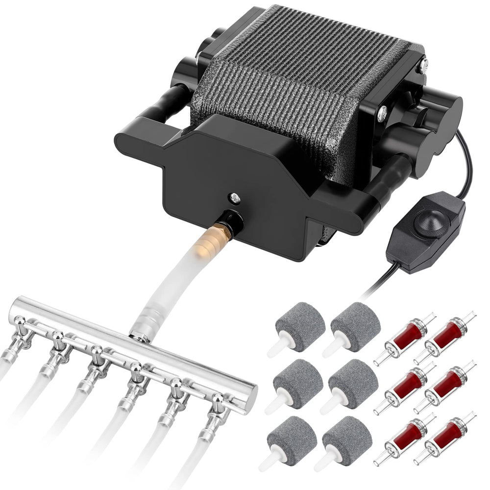 Aquamiracle Quiet aquarium air pump 475GPH in action for steady tank aeration.