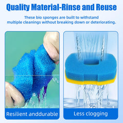 AQUANEAT sponge pads installed in pump, promoting steady filtration and flow.