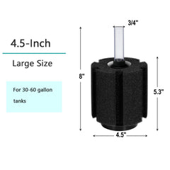 AQUANEAT sponge filter releasing air bubbles to boost oxygen levels.