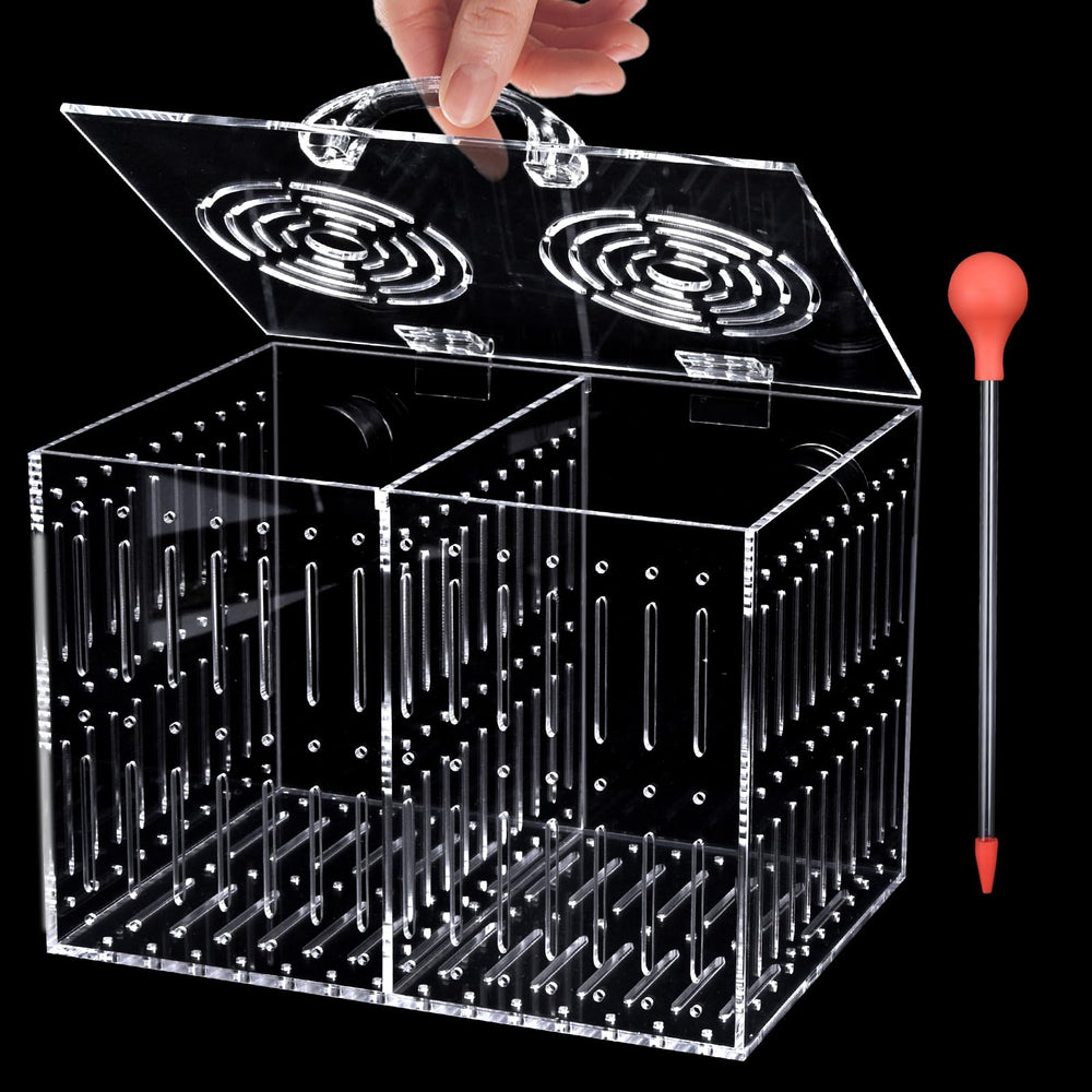 Aquarium Choice magnet acclimation box mounted on tank wall for controlled acclimation.
