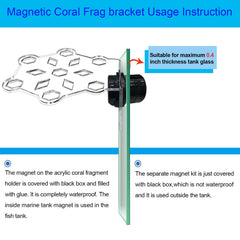 Aquarium Choice magnetic coral frag rack system provides stable frag placement during maintenance.