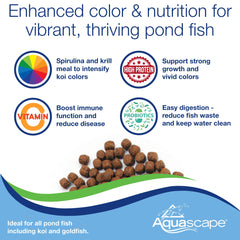 Aquascape color enhancing pellets for koi boost color and digestion.