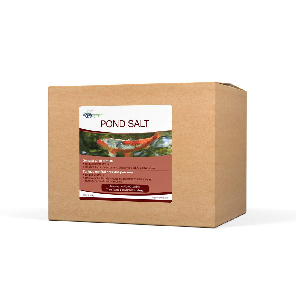 Aquascape pond salt bulk 40lb bag ready for large-pond treatment to maintain water quality