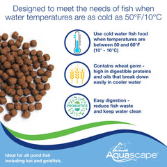 Probiotics in Aquascape pellets support digestion and waste reduction.