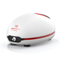 AQUASMITH 1W ultra quiet air pump front view for silent aquarium aeration.