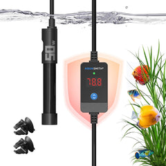 AQUASMITH aquarium heater 50W blends with tank decor for small setups.