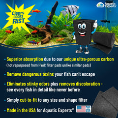 Aquatic Experts carbon pad ready to install in any filter system.