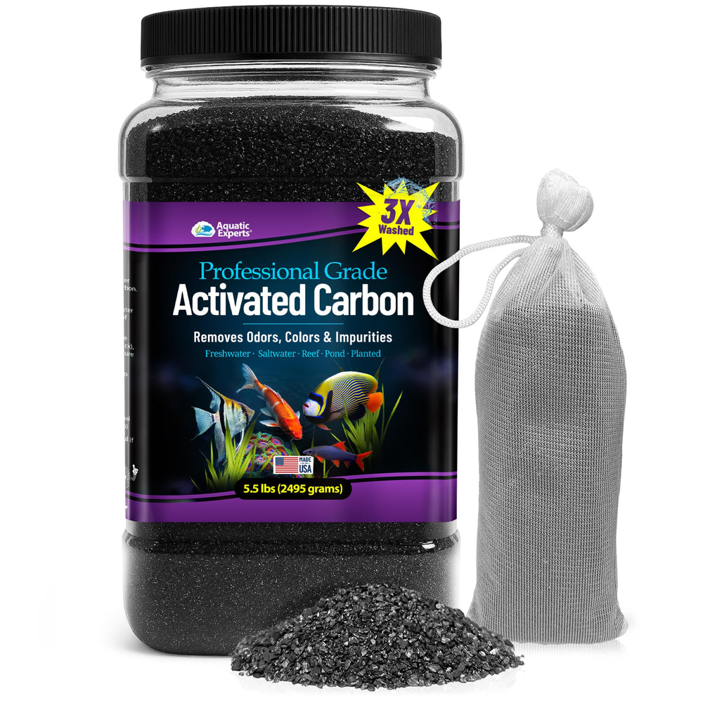 Aquatic Experts Premium Activated Carbon bag close-up for effective filtration