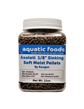 Aquatic Foods Inc. Axolotl pellets close-up, ideal for bottom-dwelling amphibians.