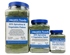 Aquatic Foods Inc premium spirulina and vegetable flakes for tropical fish nutrition