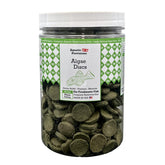 Aquatic Provisions algae discs sinking wafers for freshwater herbivores' balanced nutrition.