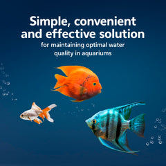 Close-up of Aqueon AquaPacs ball dispensing into aquarium.