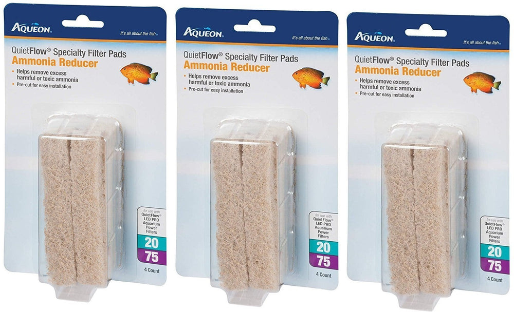 Aqueon cartridge minipad for QuietFlow 20/75 filters maintaining water clarity and reducing ammonia