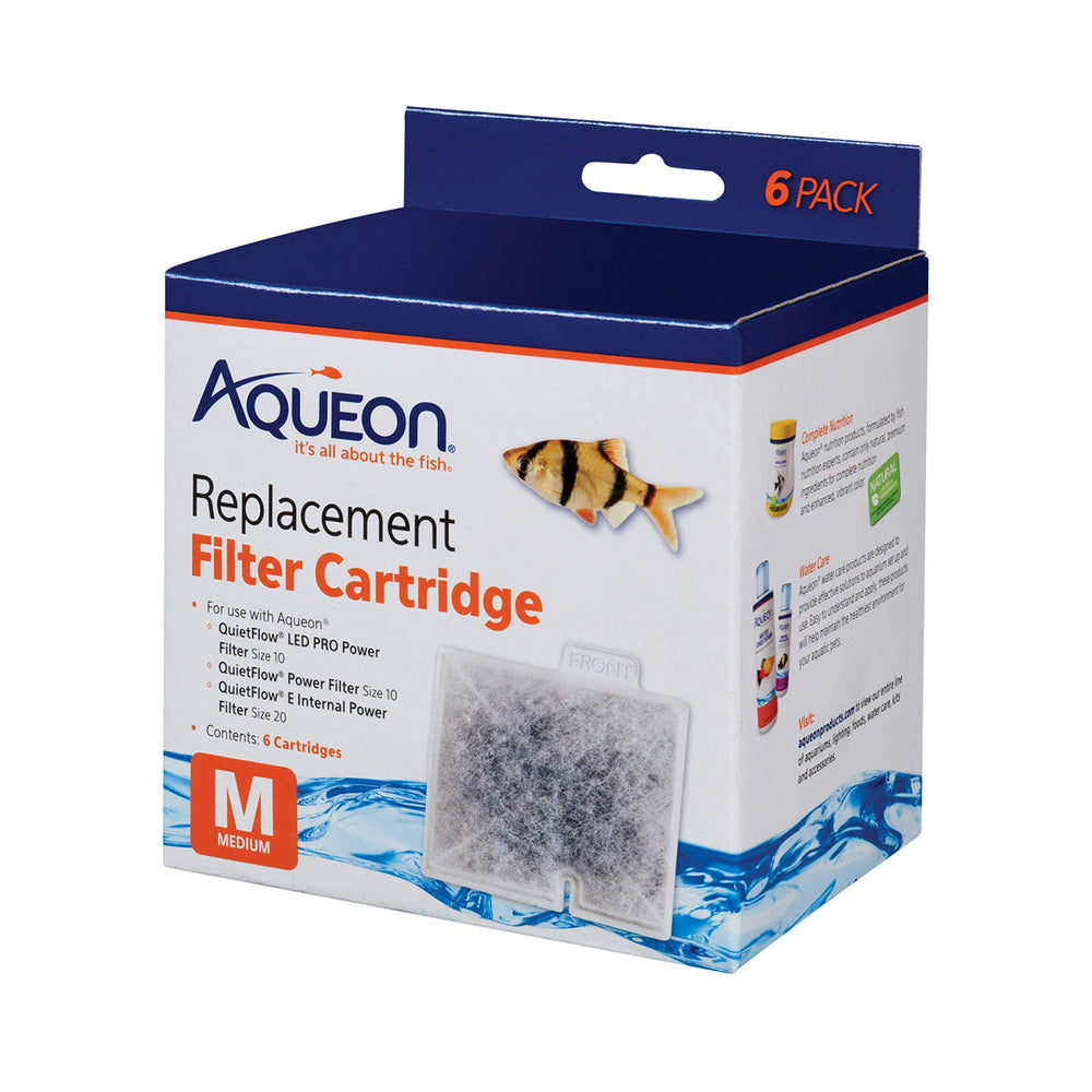 Aqueon Medium Replacement Filter Cartridge front view for clear water filtration