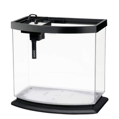 Aqueon MiniBow hood and clear acrylic vessel with integrated LED lighting.