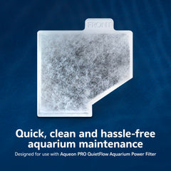 Aqueon Pro cartridge side view showing evenly distributed carbon for clearer water.