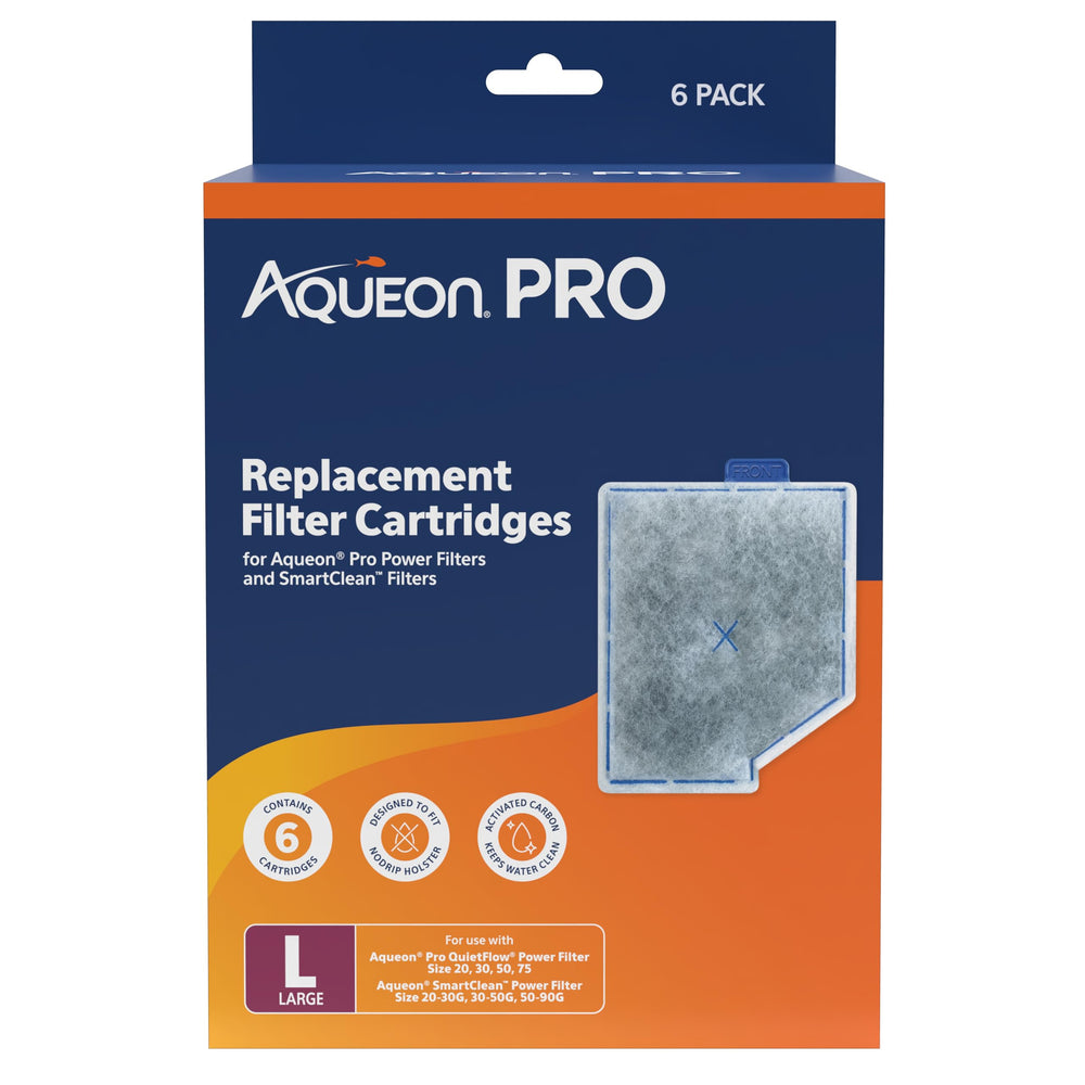 Aqueon PRO cartridge with front-tab for easy, leak-free changes.