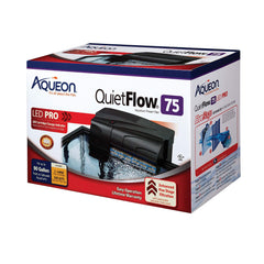 Aqueon QuietFlow 75 LED PRO filter front view for efficient filtration in up to 90 gallons.