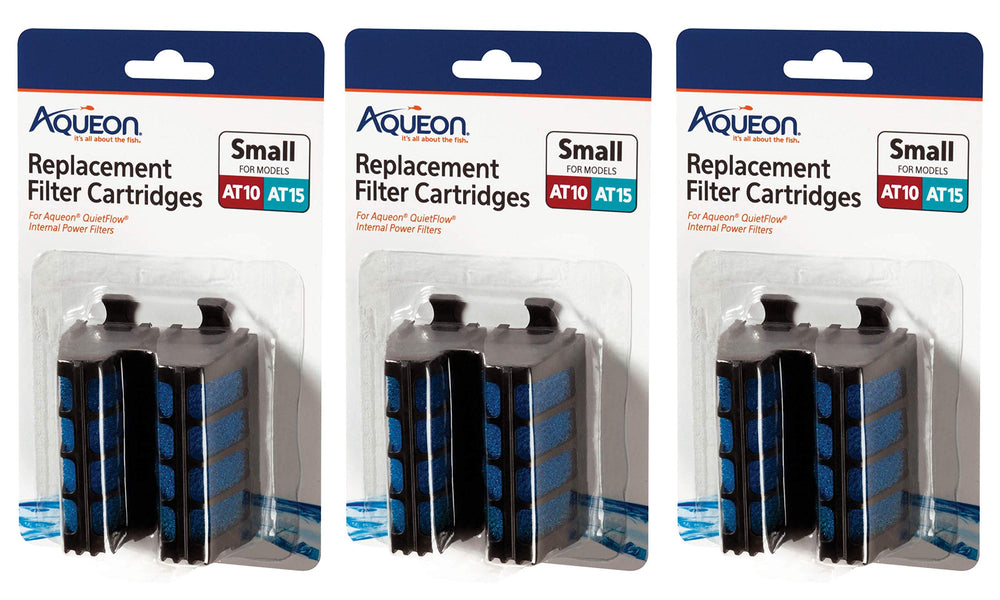 Aqueon QuietFlow internal filter cartridge for AT10/AT15 reduces debris and odors.