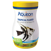 Aqueon Tropical Fish Flakes bottle for convenient surface feeding.