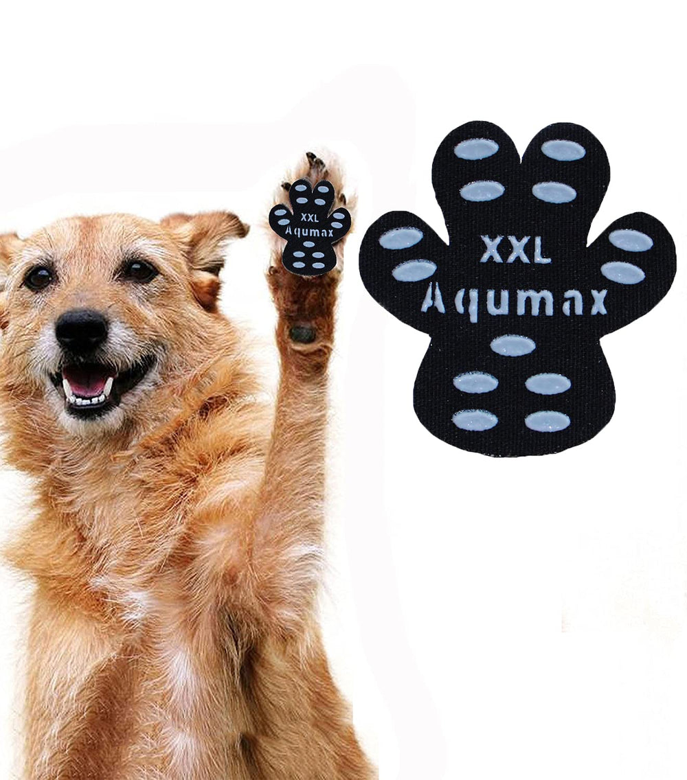 Aqumax XXL black dog paw protector traction pad enhances stability on slick floors.