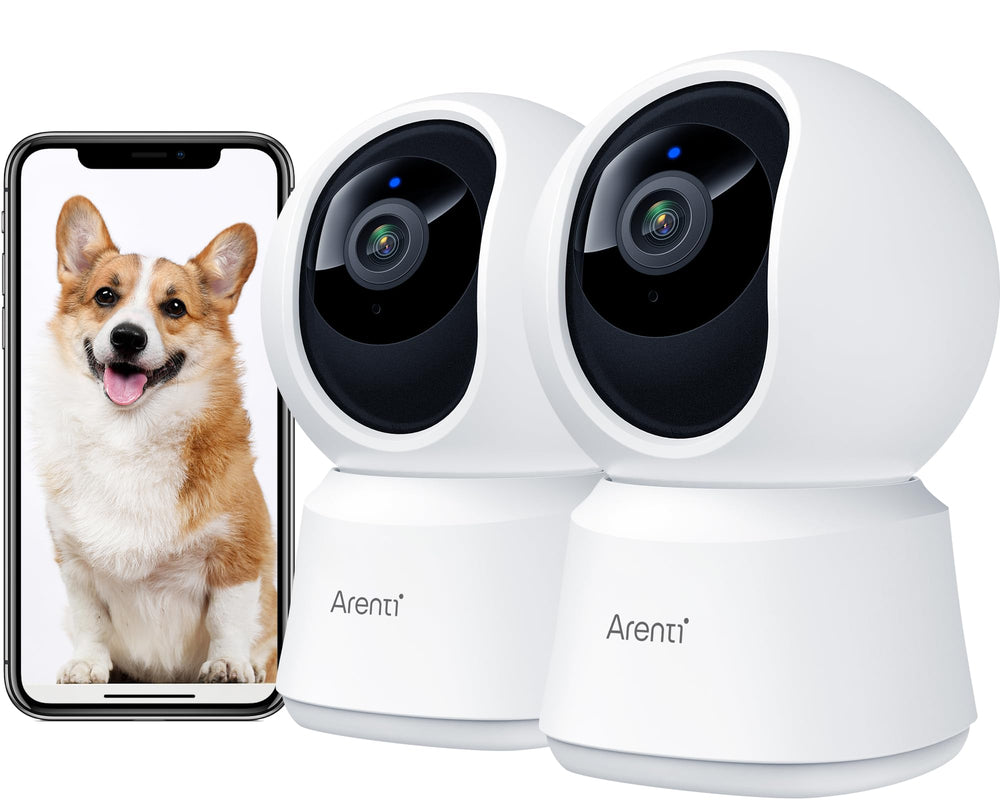 ARENTI 5G indoor camera front view for real-time home monitoring and pet watching.