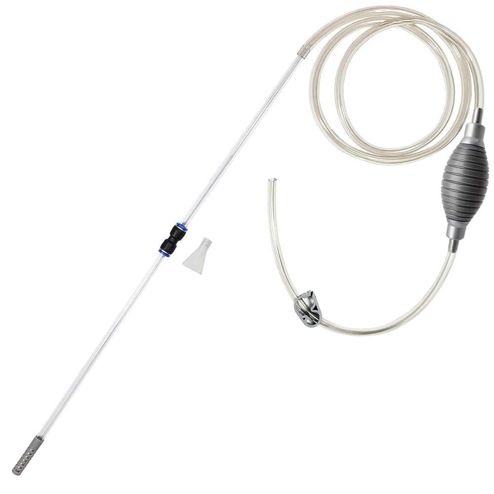 AREPK 10-gallon tank cleaner setup showing siphon pump ready for quick start