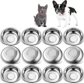 Arespark 12-pack stainless steel cat bowls, sturdy and rust-resistant for daily use.