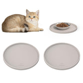 Arespark two-pack cat food mats with nonslip waterproof surface for clean mealtimes.