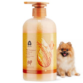 Arf Arf volumizing dog shampoo bottle shows product in action for body and lift