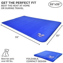 Arf Pets cooling mat in car seat for portable cooling on trips.