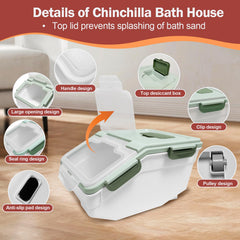 Arfubye chinchilla bath house with transparent cover for easy viewing