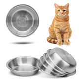 ARGCONNER 6-piece stainless steel cat bowls set for durable, rust-resistant feeding.