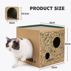 ARGOPET Cardboard Cat House assembly steps show tool-free setup