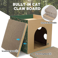 ARGOPET Cardboard Cat House double-walled scratch surface for durable use