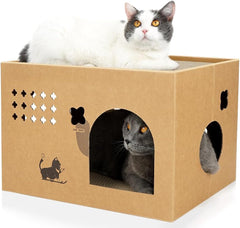 ARGOPET cat cardboard house interior is spacious at 17x12x12.