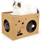 ARGOPET cat cardboard house star 2pcs scratching pads for indoor play and rest.