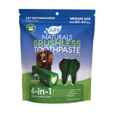 ARK NATURALS Brushless Toothpaste for Medium Breed Dogs bag front showing daily breath refreshment.