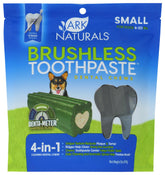 Ark Naturals Brushless Toothpaste small-breed bag shows chews that help freshen breath.
