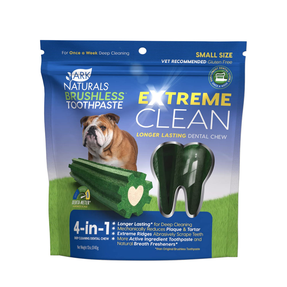ARK NATURALS Extreme Clean brushless toothpaste chews for small breeds aid plaque reduction