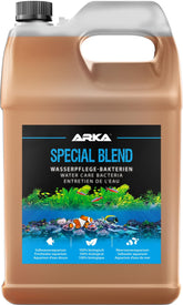 ARKA Microbe-Lift Special Blend bottle being poured into aquarium for clearer water