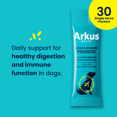 ARKUS Daily live microbes label close-up highlighting native gut strains.