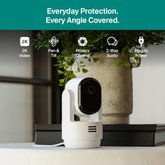 Arlo Essential 360-degree pan with 180-degree tilt for flexible framing and full-room coverage.