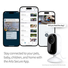 Arlo Essential Indoor Camera HD motion notifications appear on your phone.
